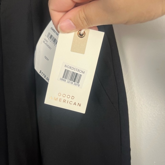 Good American Women's Suiting Good 90S Pleated Trouser in Black new size 12/31 - Picture 7 of 10